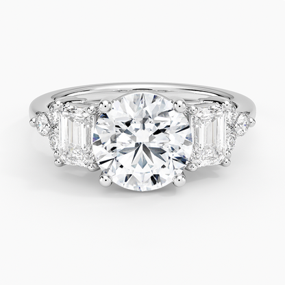 Sabine Cluster Diamond Ring (1 ct. tw.) - Round Center Stone