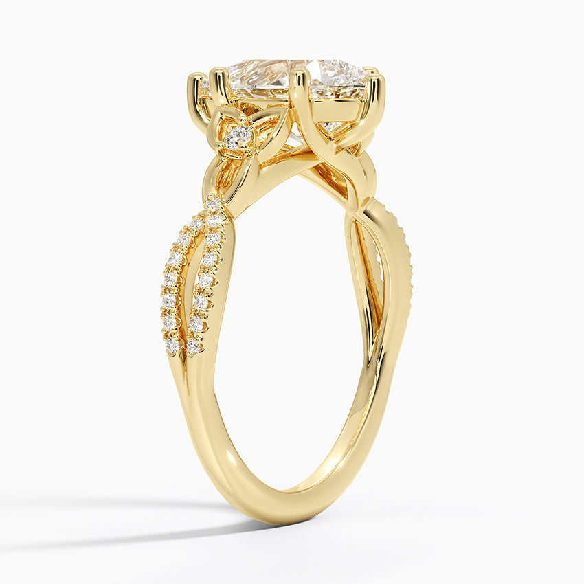 Luxe Celtic Love Knot Diamond Ring - Pear Cut Center Stone