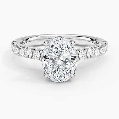 Sienna Half Coverage Diamond Ring - Oval Center Stone