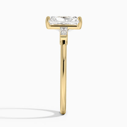 Symphony Perfect Fit Tapered Baguette Diamond Ring - Radiant Cut Center Stone