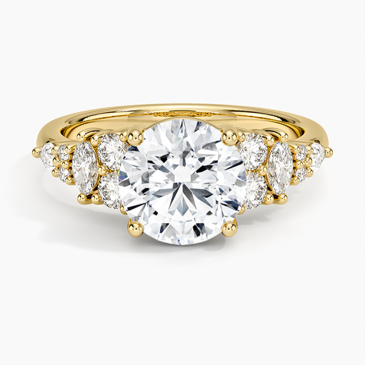 Jacqueline Diamond Ring - Round Center Stone