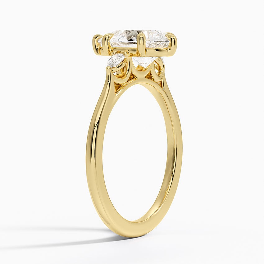 Aria Perfect Fit Three Stone Diamond Ring - Pear Center Stone