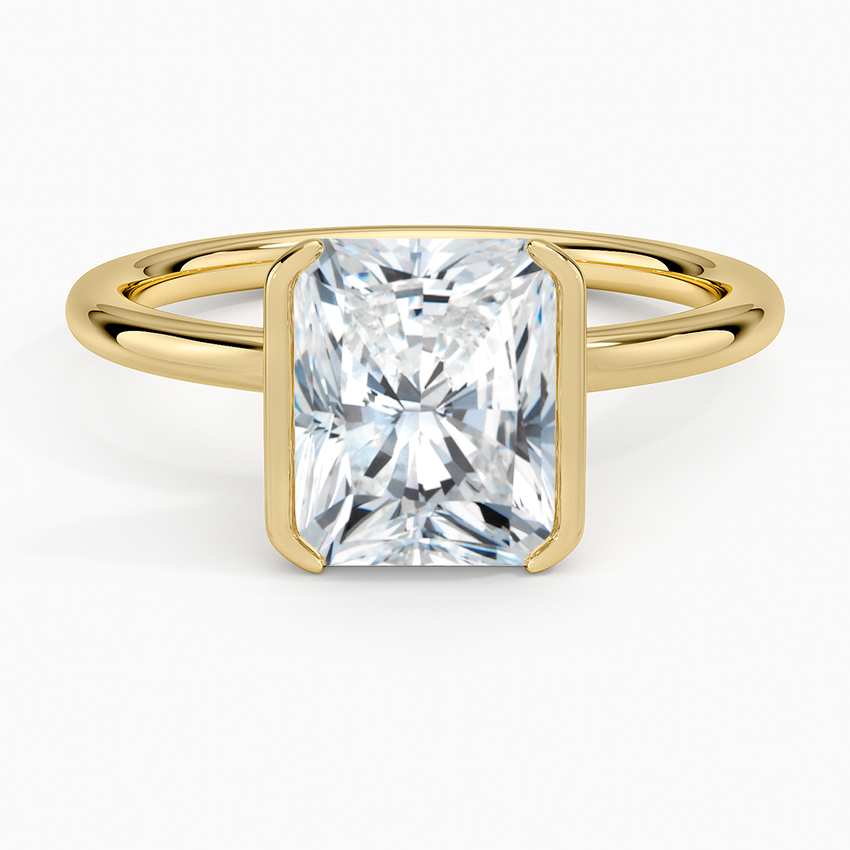 Annika Semi-Bezel Solitaire Ring - Radiant Cut Center Stone