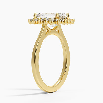 Sunburst Halo Diamond Ring (1/4 ct. tw.) - Emerald Cut Center Stone