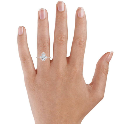 Cambria Halo Diamond Ring - Cushion Cut Center Stone