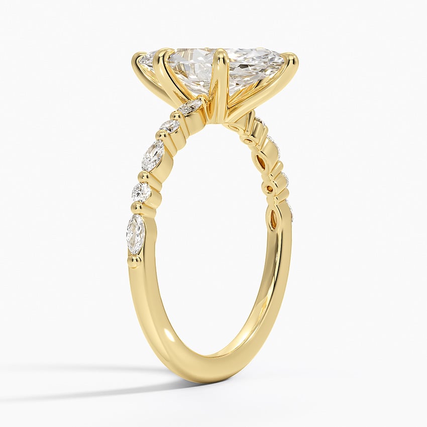 Delicate Versailles Diamond Ring - Marquise Center Stone