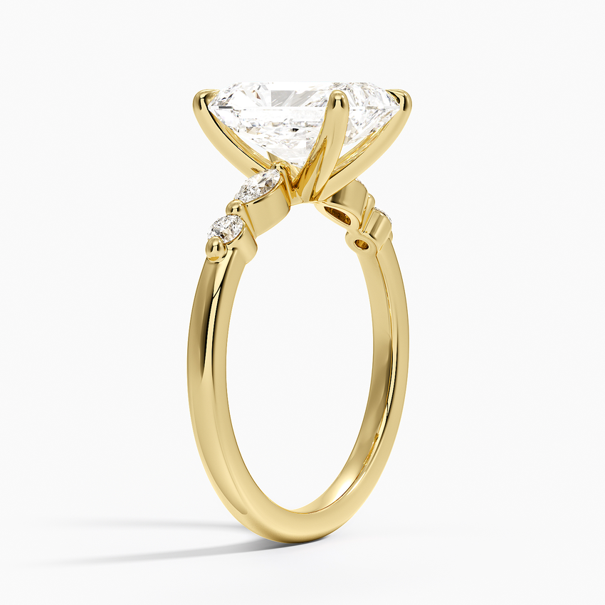 Versailles One-Quarter Coverage Diamond Ring - Radiant Cut Center Stone