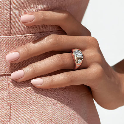Sloane Flush Set Five Stone Diamond Dome Ring