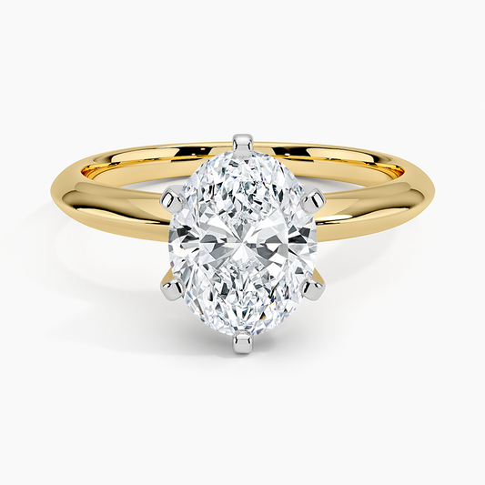 Classic Six-Prong Solitaire Ring - Oval Center Stone