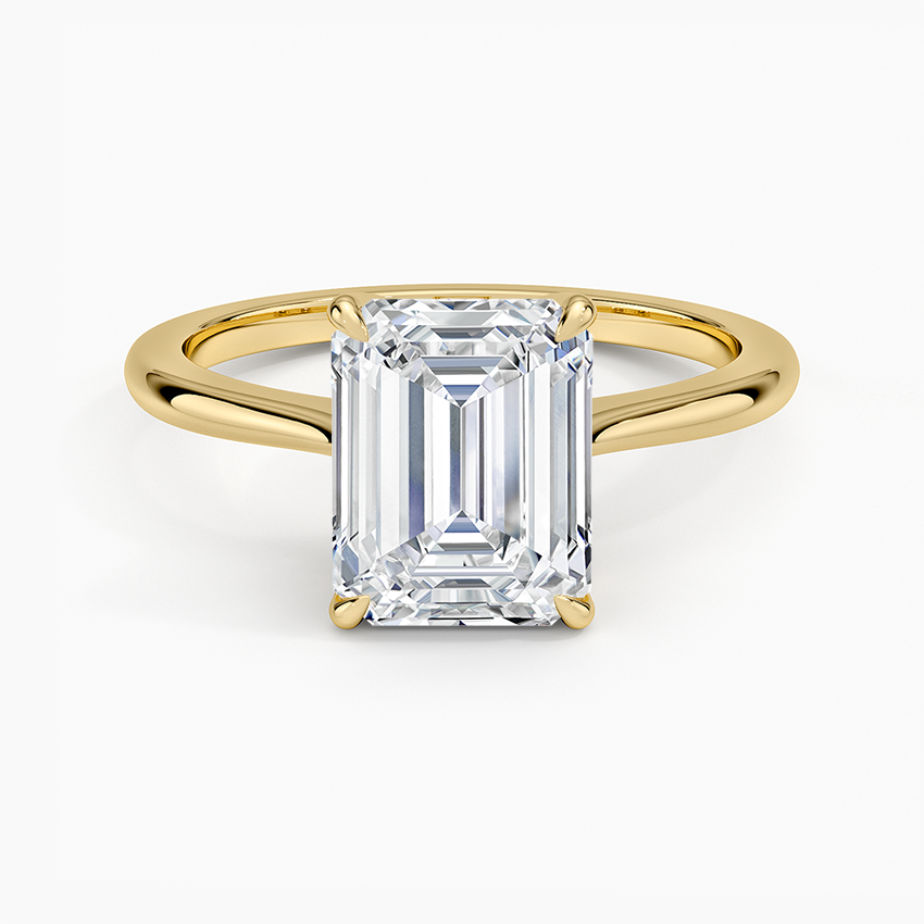Elle Solitaire Ring - Emerald Cut Center Stone