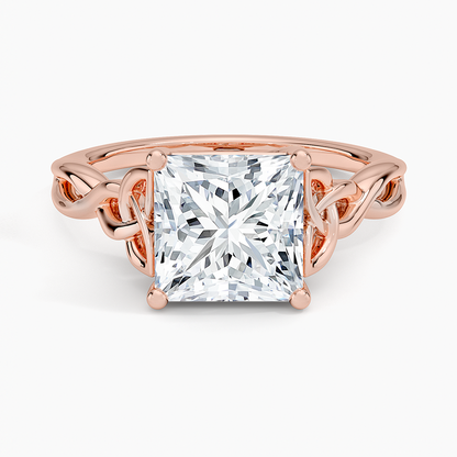 Celtic Love Knot Ring - Princess Cut Center Stone