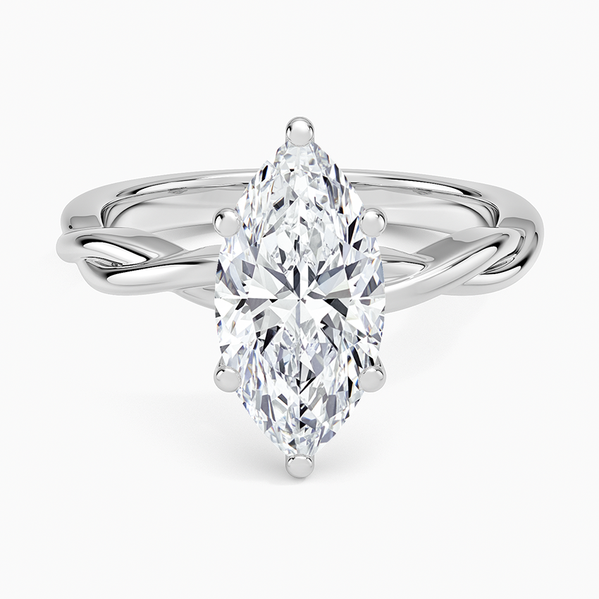 Twisted Vine Solitaire Ring - Marquise Center Stone