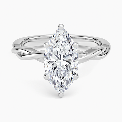 Twisted Vine Solitaire Ring - Marquise Center Stone