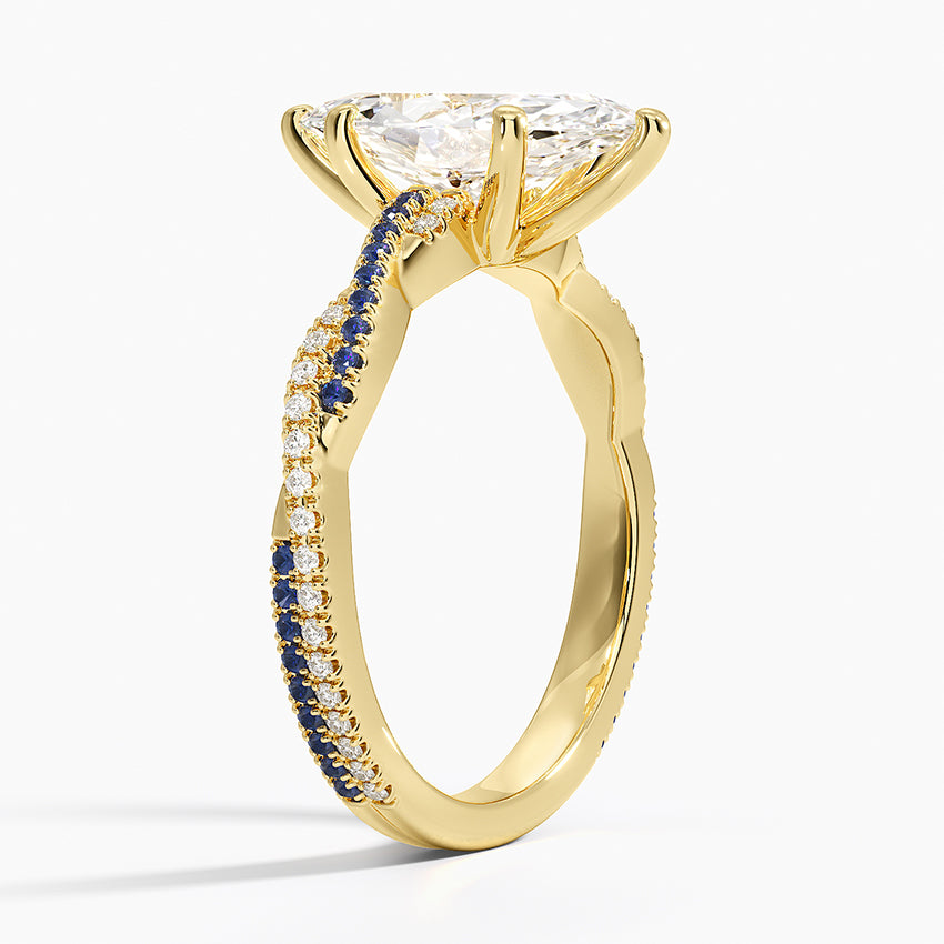 Petite Luxe Twisted Vine Sapphire and Diamond Ring (1/8 ct. tw.) - Marquise Cut Center Stone