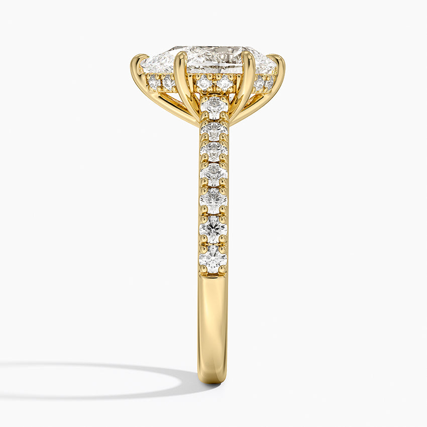 Grand Lissome Diamond Ring - Pear Center Stone