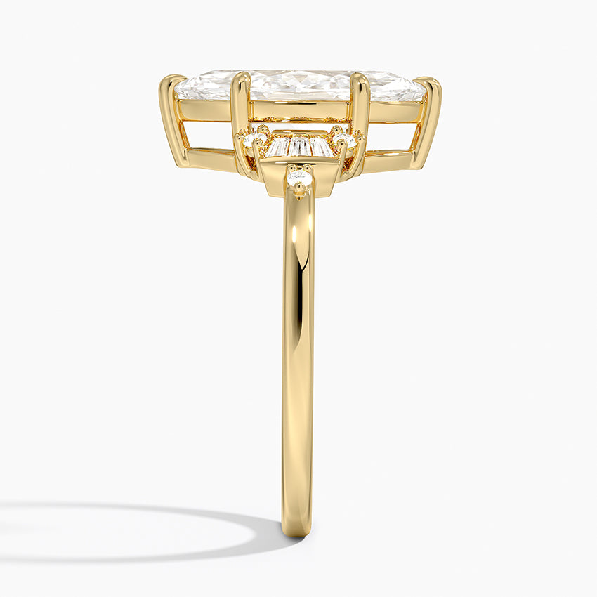 Daphne Art Deco Ring (1/8 ct. tw.) - Marquise Cut Center Stone