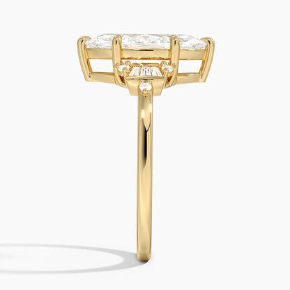 Daphne Art Deco Ring (1/8 ct. tw.) - Marquise Cut Center Stone
