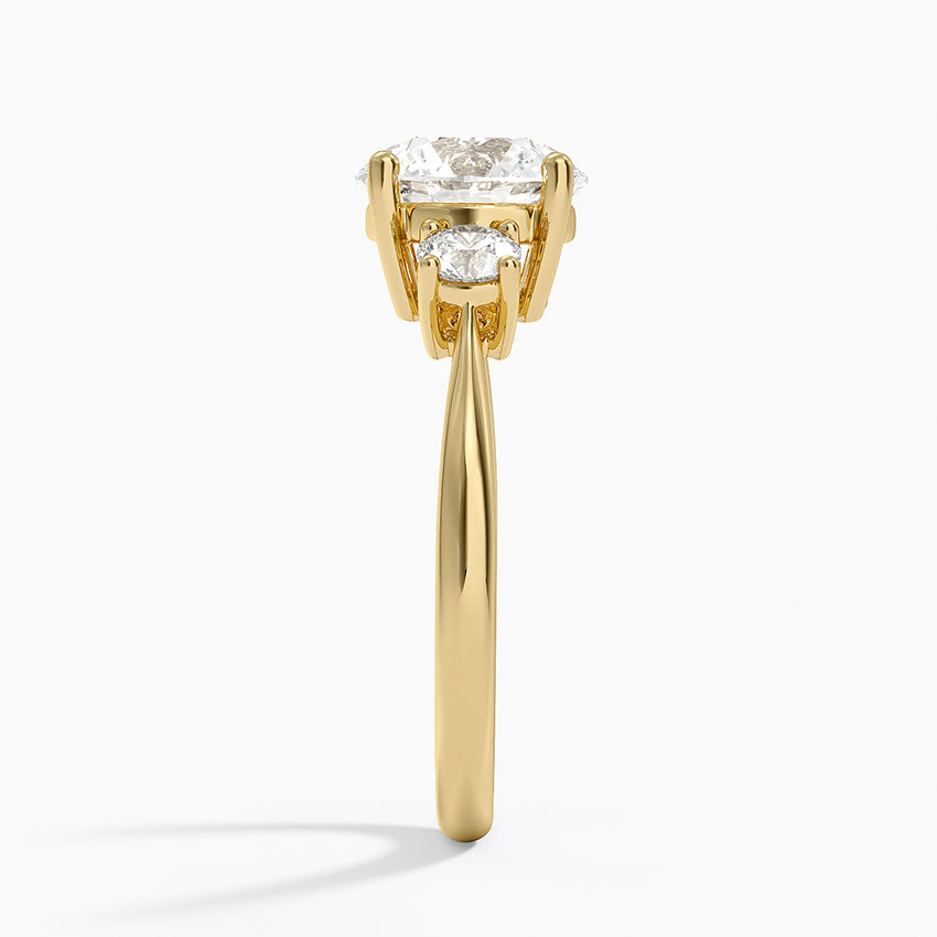 Selene Three Stone Diamond Ring (1/3 ct. tw.) - Round Center Stone