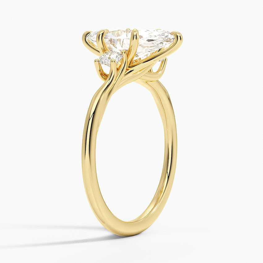 Delilah Three Stone Diamond Ring - Marquise Center Stone