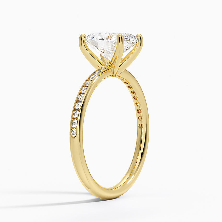 Tabitha Channel Set Diamond Ring - Oval Cut Center Stone