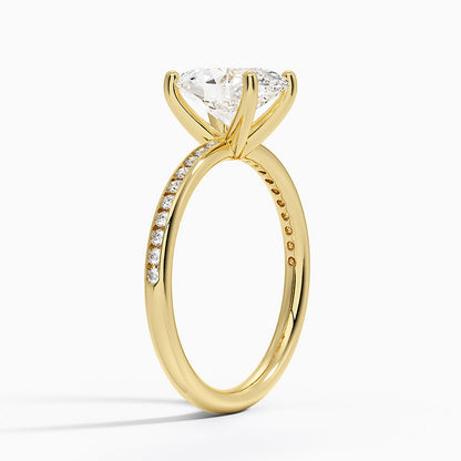 Tabitha Channel Set Diamond Ring - Oval Cut Center Stone
