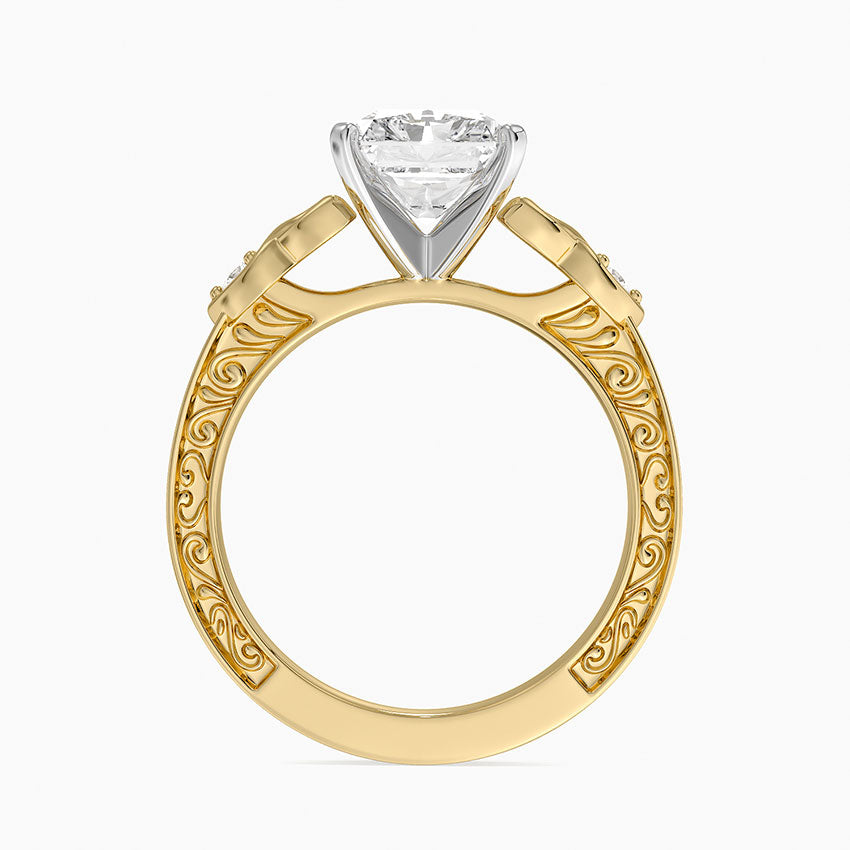 Aberdeen Celtic Diamond Ring - Radiant Cut Center Stone