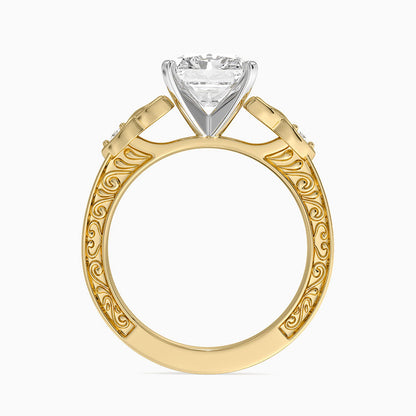 Aberdeen Celtic Diamond Ring - Radiant Cut Center Stone
