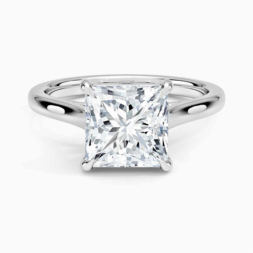 2mm Provence Solitaire Ring - Princess Cut Center Stone