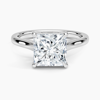 2mm Provence Solitaire Ring - Princess Cut Center Stone