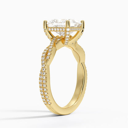 Adorned Luxe Petite Twisted Vine Diamond Ring - Princess Cut Center Stone