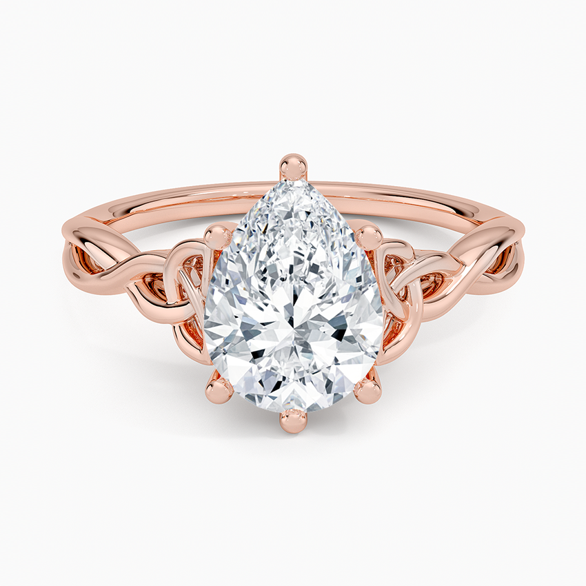 Celtic Love Knot Ring - Pear Center Stone