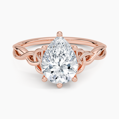 Celtic Love Knot Ring - Pear Center Stone