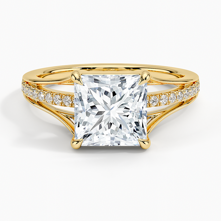 Tressa Split Shank Diamond Ring - Princess Cut Center Stone