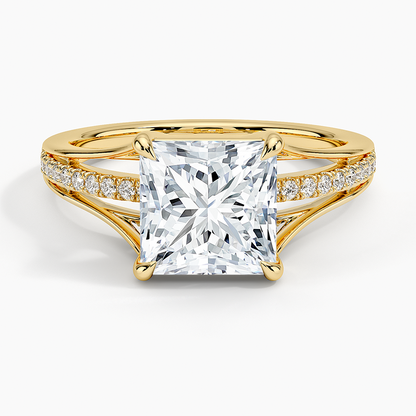 Tressa Split Shank Diamond Ring - Princess Cut Center Stone