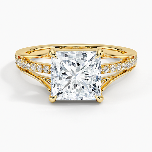Tressa Split Shank Diamond Ring - Princess Cut Center Stone