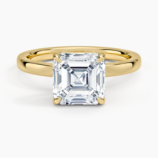 Fairmined Perfect Fit Solitaire 2mm Ring - Asscher Cut Center Stone