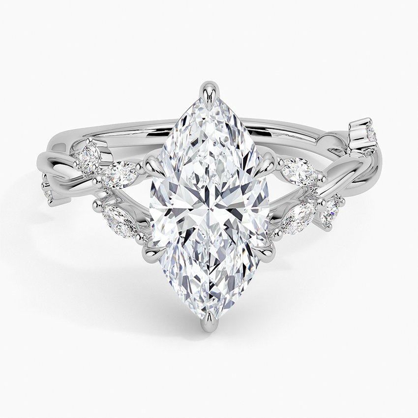 Azalea Twist Diamond Ring - Marquise Center Stone