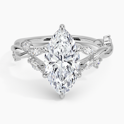 Azalea Twist Diamond Ring - Marquise Center Stone