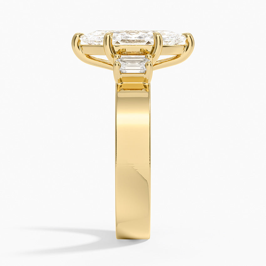 Peyton Emerald Cut Three Stone Diamond Ring (1/2 ct. tw.) - Marquise Center Stone