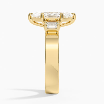 Peyton Emerald Cut Three Stone Diamond Ring (1/2 ct. tw.) - Marquise Center Stone