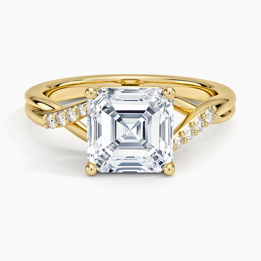 Chamise Diamond Ring (1/15 ct. tw.) - Asscher Cut Center Stone