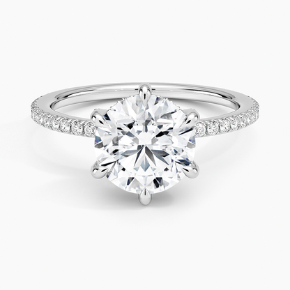 Viviana Three-Quarter Coverage Six-Prong Diamond Ring (1/3 ct. tw.) - Round Center Stone