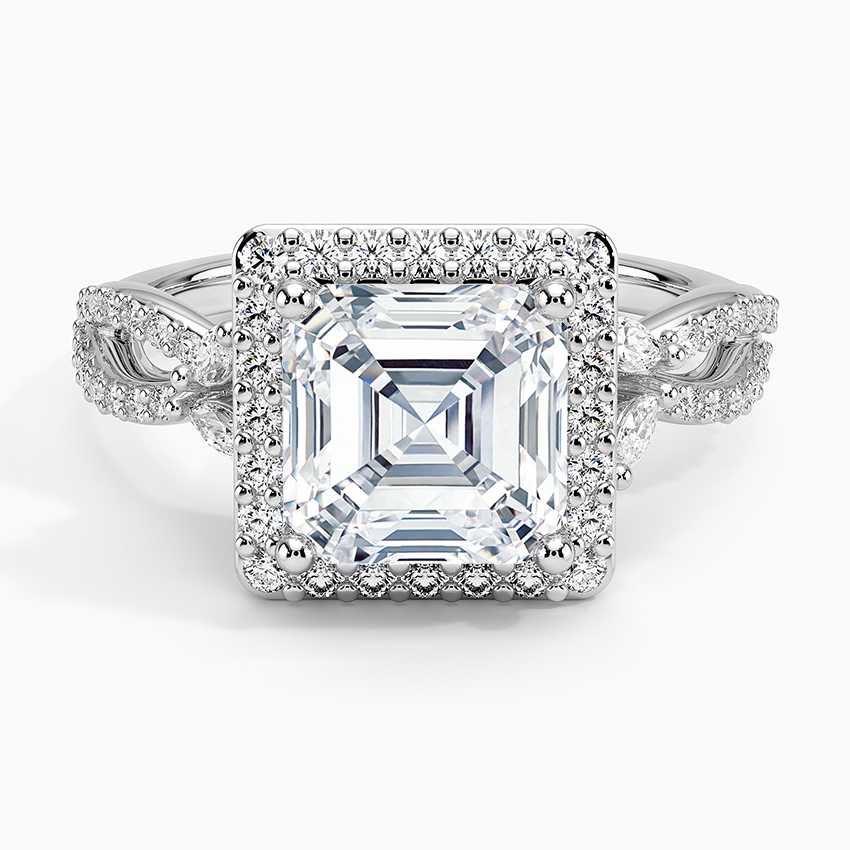Luxe Willow Halo Diamond Ring (2/5 ct. tw.) - Asscher Cut Center Stone