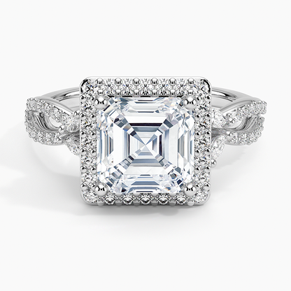 Luxe Willow Halo Diamond Ring (2/5 ct. tw.) - Asscher Cut Center Stone