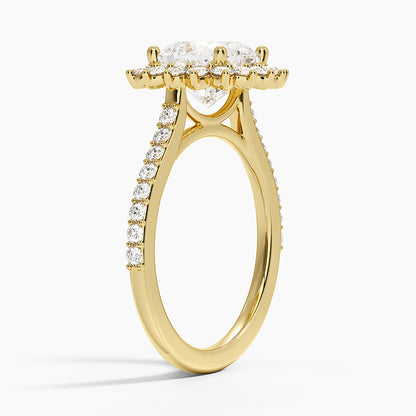 Luxe Sunburst Halo Diamond Ring (1/2 ct. tw.) - Cushion Cut Center Stone