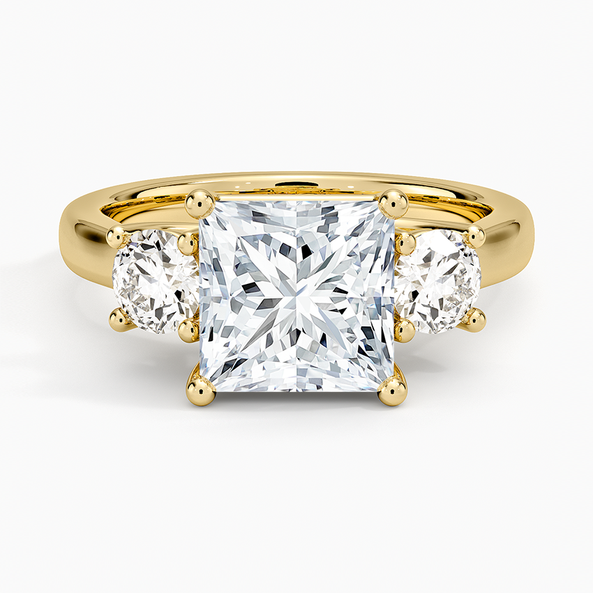 Petite Three Stone Trellis Diamond Ring (1/3 ct. tw.) - Princess Cut Center Stone