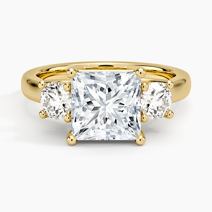 Petite Three Stone Trellis Diamond Ring (1/3 ct. tw.) - Princess Cut Center Stone