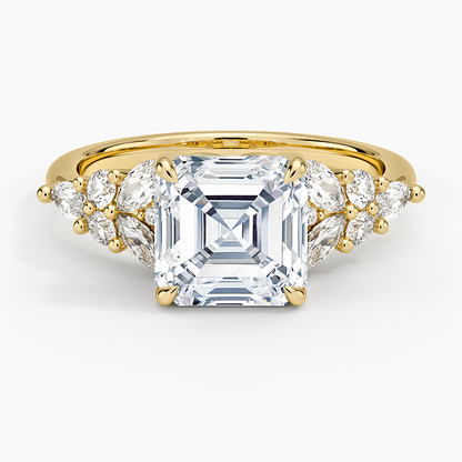 Nadia Taper Diamond Ring - Asscher Cut Center Stone