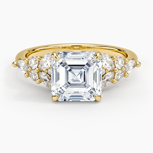 Nadia Taper Diamond Ring - Asscher Cut Center Stone