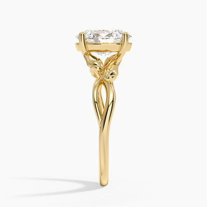 Budding Willow Solitaire Ring - Oval Center Stone